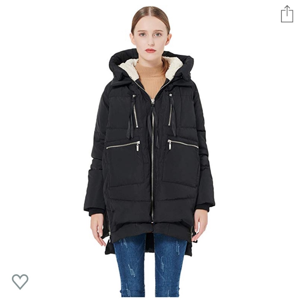 Black long puffer jacket